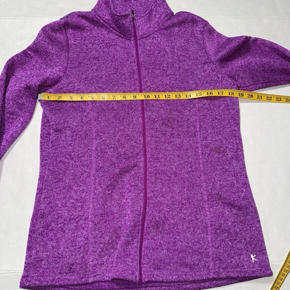 Danskin Now Womens L Fleece Zip Jacket Mockneck Autumn Lightweight Cozy Outdoor - Picture 3 of 10